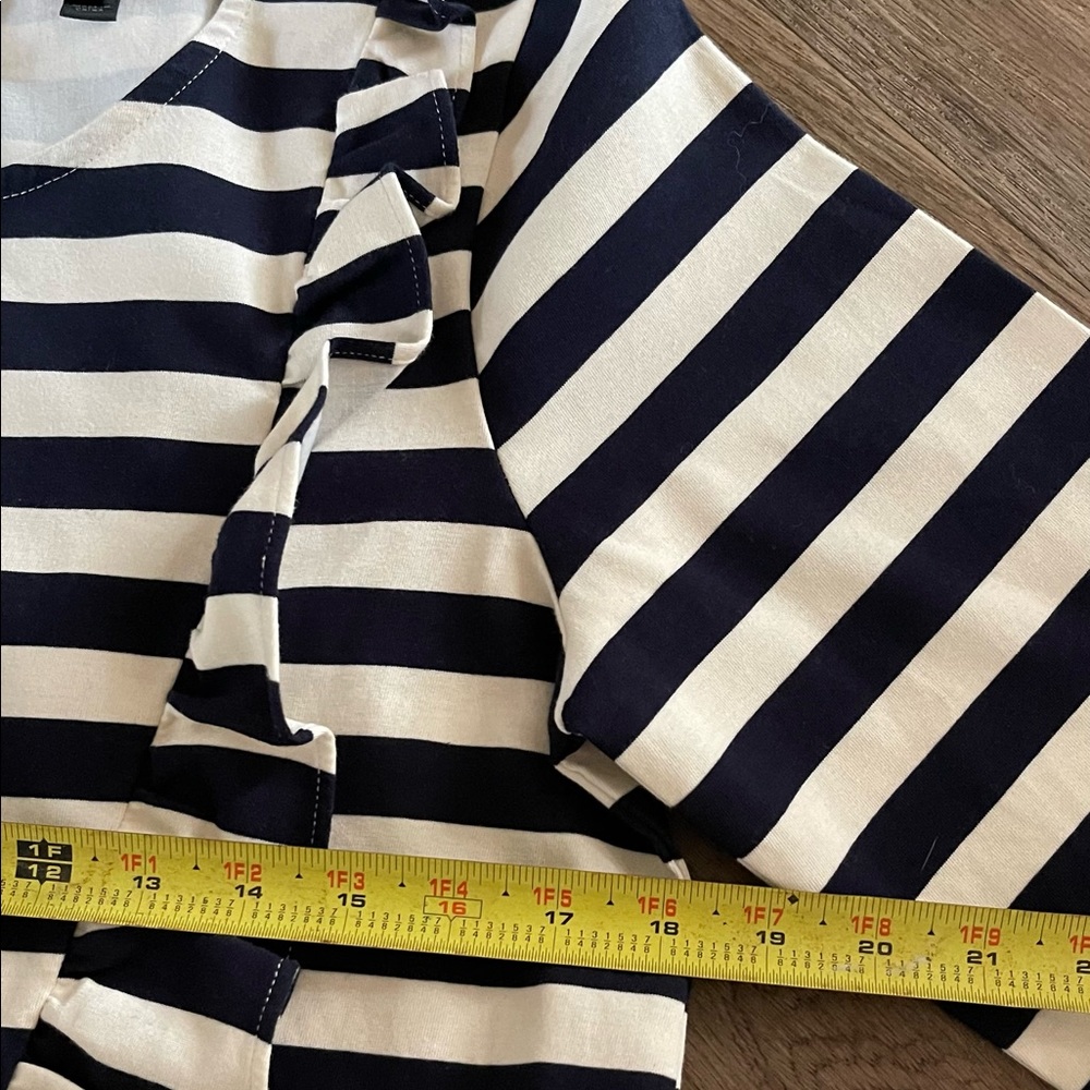 J.Crew Striped Peplum Ruffled Shirt. - Picture 6 of 16
